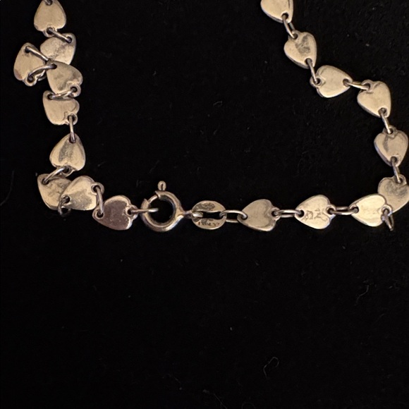 Vintage Sterling Silver marked 925 Italy Heart Bracelet - Picture 4 of 5